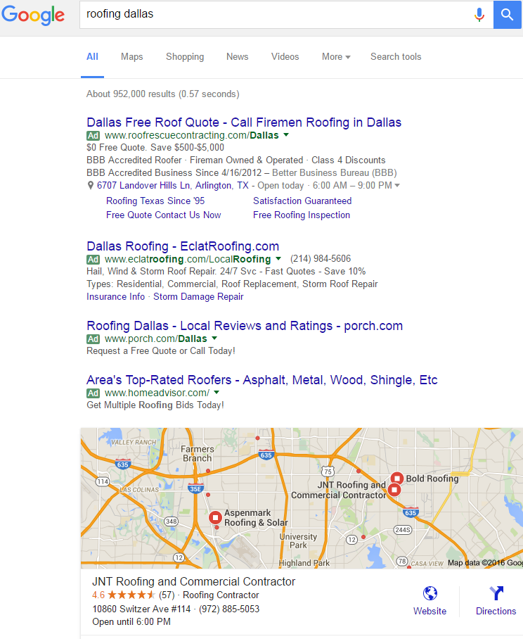 Roofing Dallas google search
