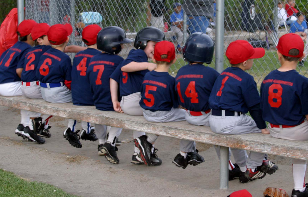 Baseball Team On Bench