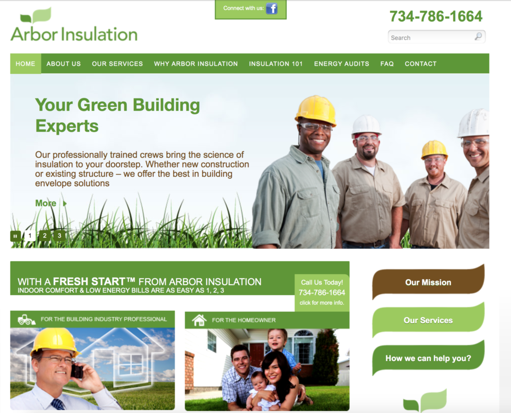 Arbor Insulation Website Before