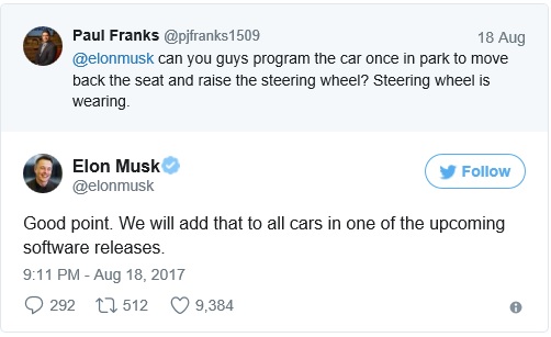 Elon Musk Response to Paul Franks